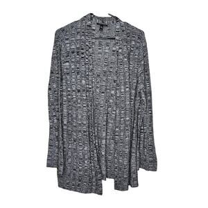 Eileen Fisher gray Silk Linen blend open front light weight cardigan Size Medium